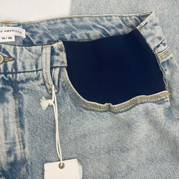 GOOD AMERICAN Good 90's Maternity Wide Leg Jeans 14/32 Light Blue934 NWT - Picture 16 of 16